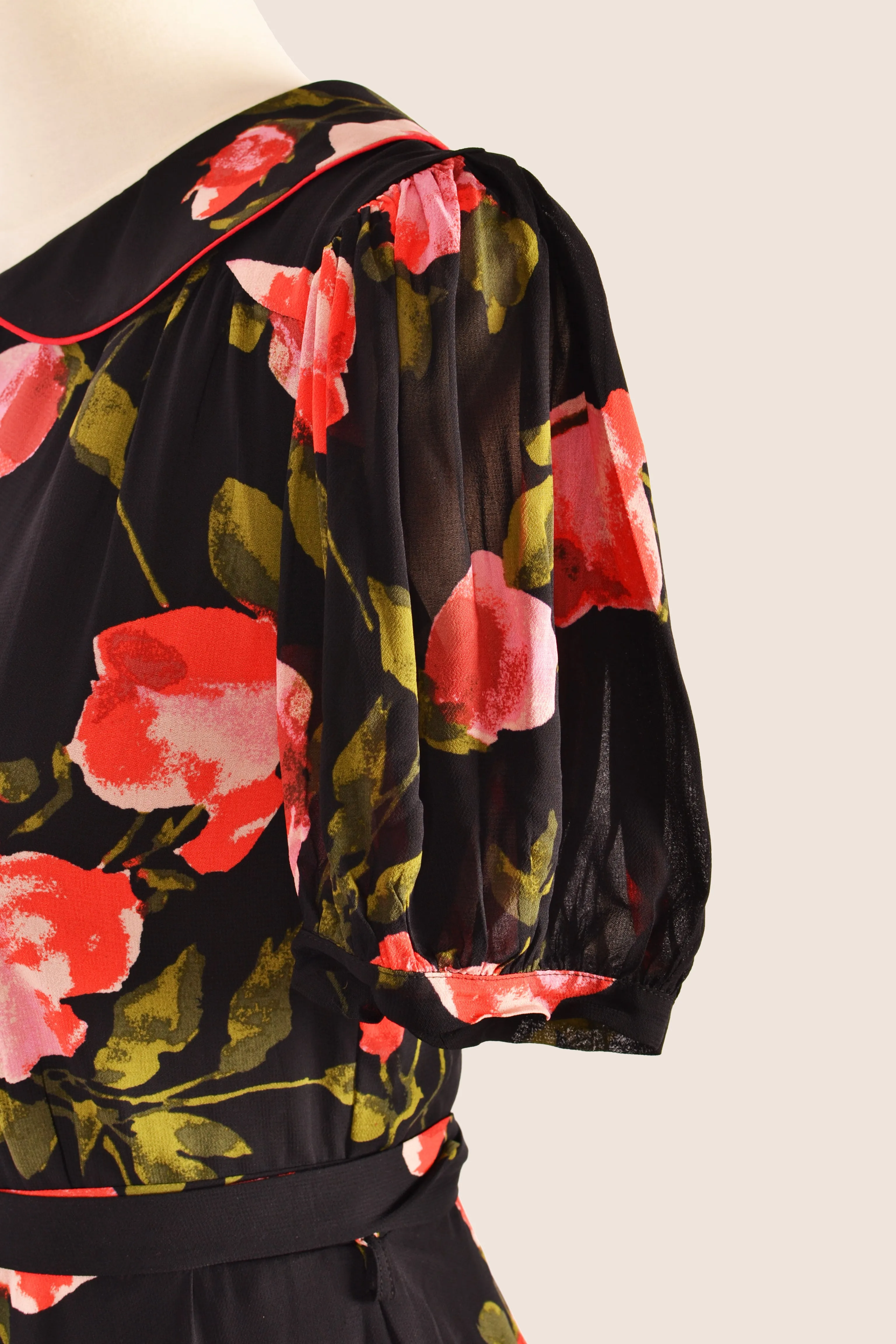 Charlie Red & Black Floral Dress