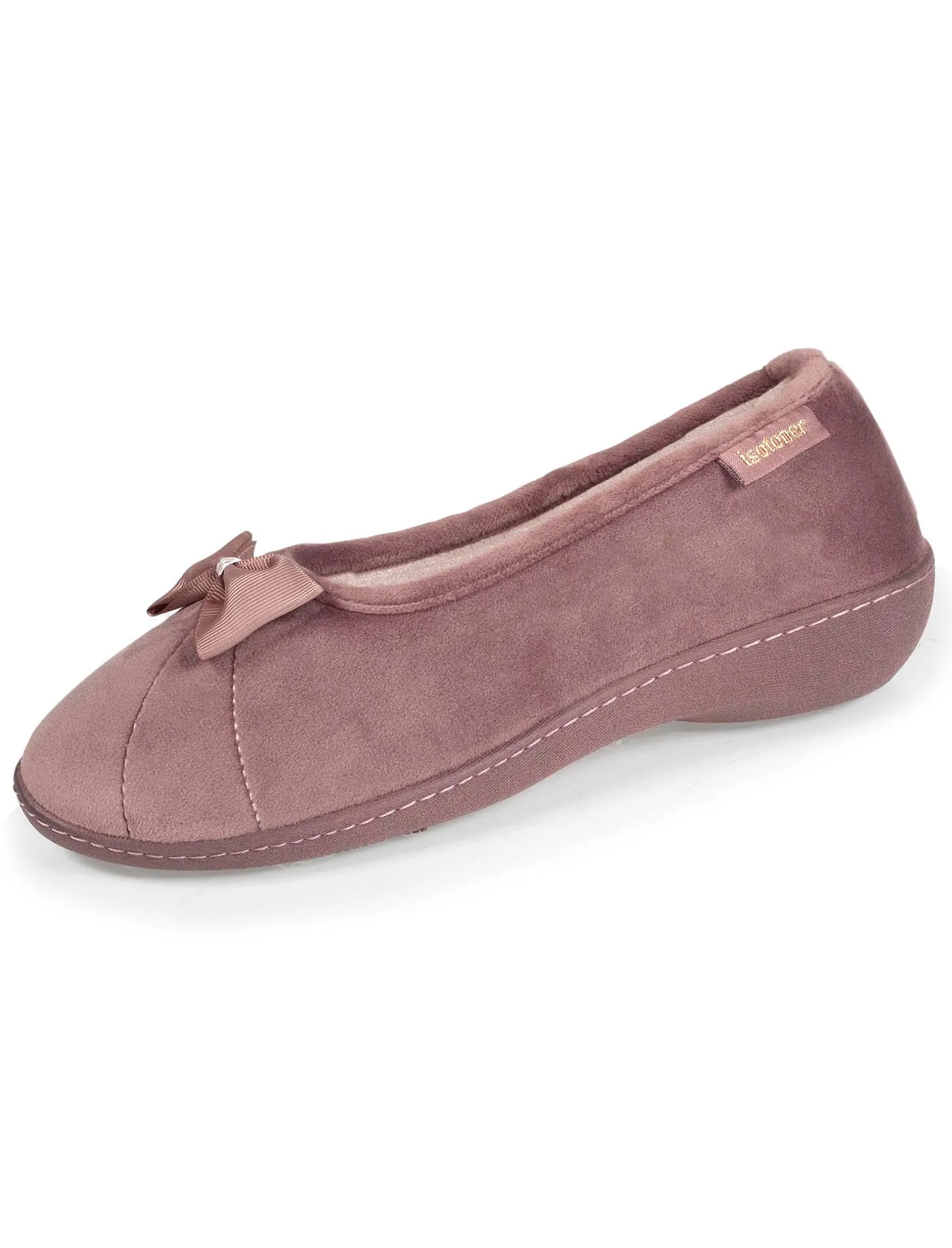 Chaussons ballerines talon Femme Taupe