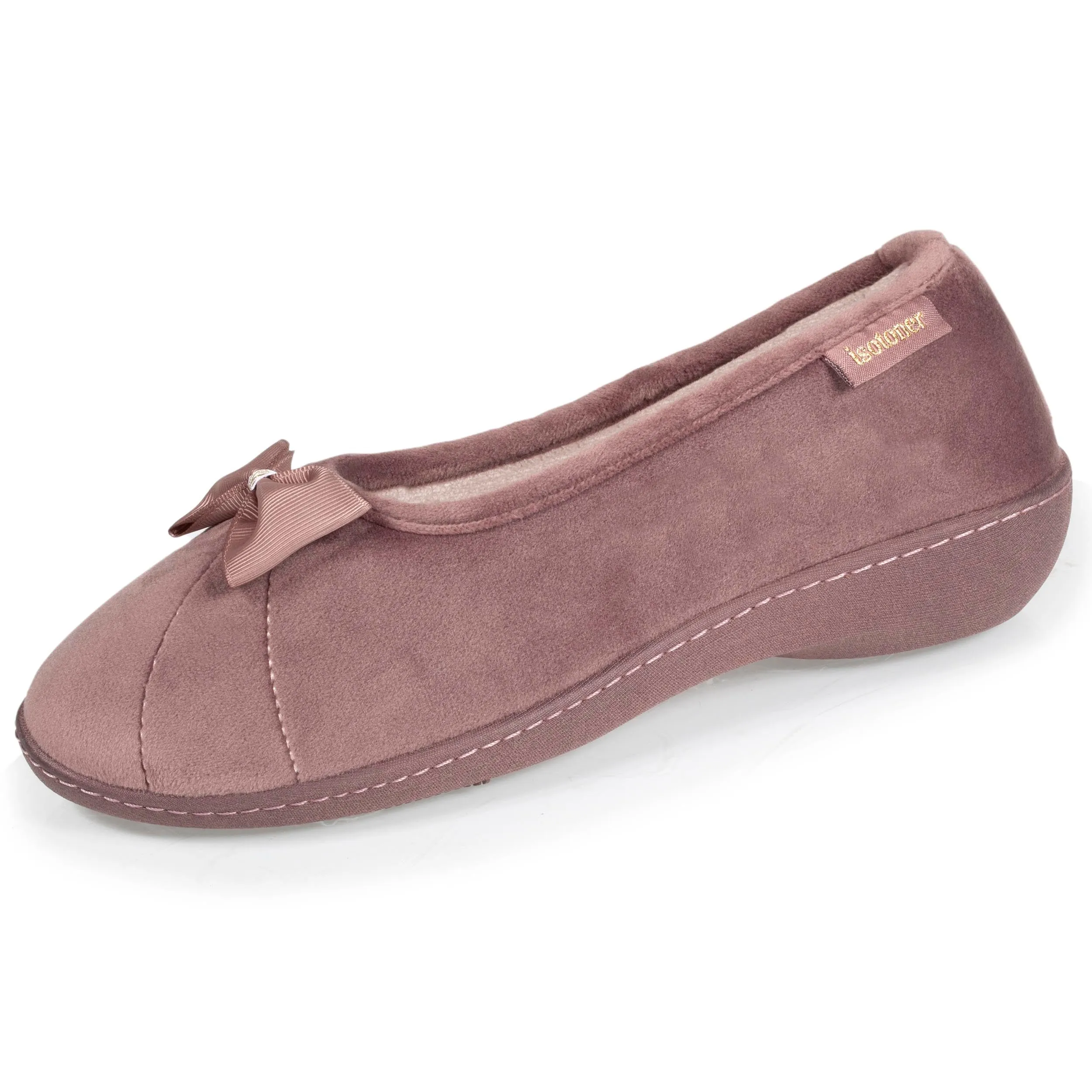 Chaussons ballerines talon Femme Taupe