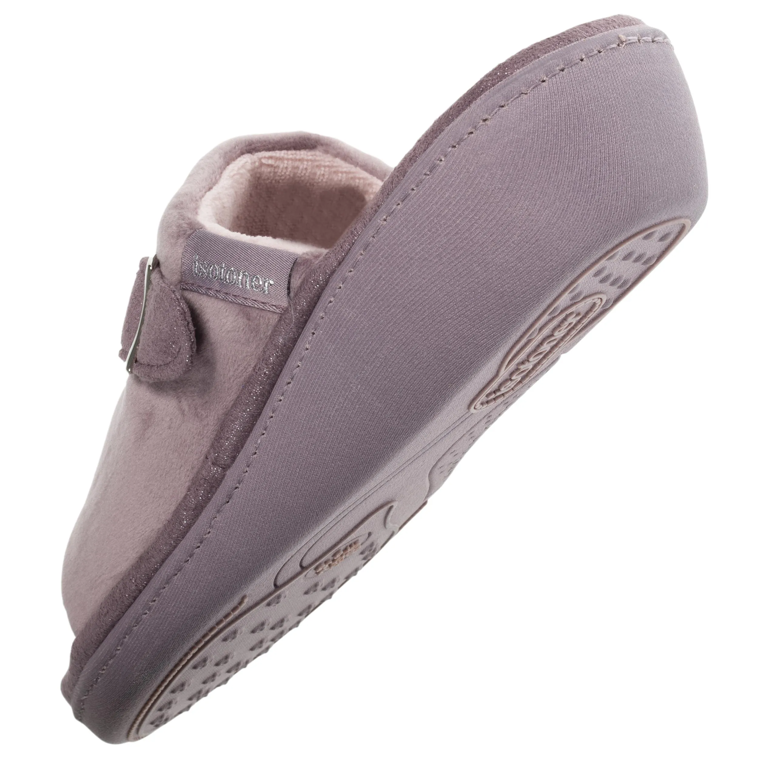 Chaussons sandales talon Femme Taupe