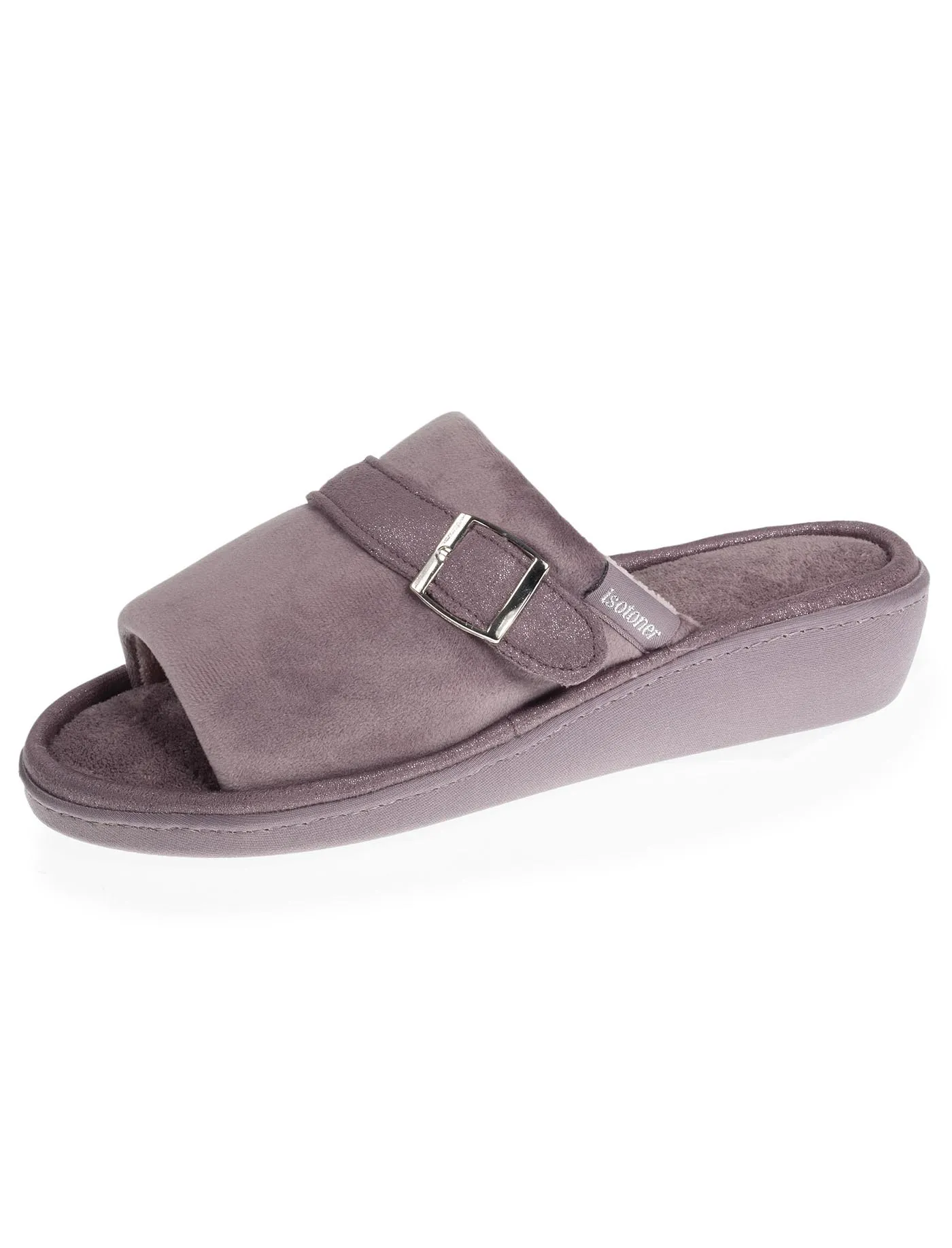 Chaussons sandales talon Femme Taupe