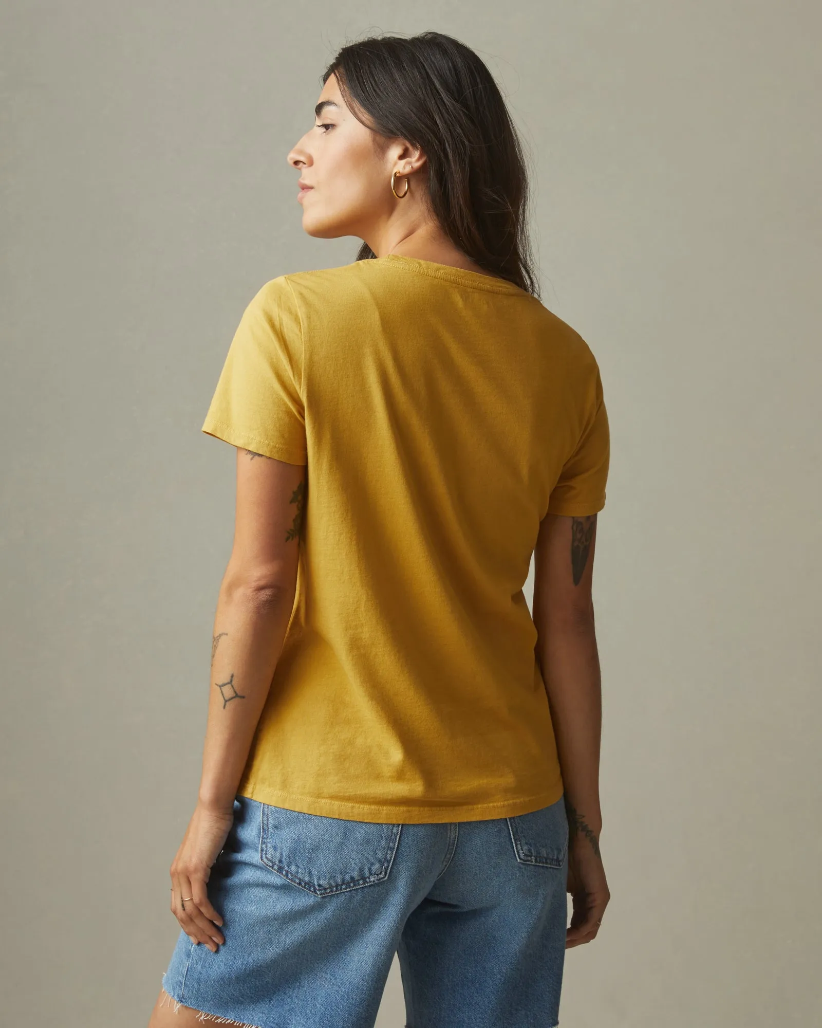 Classic Cotton Crew Tee - Straw