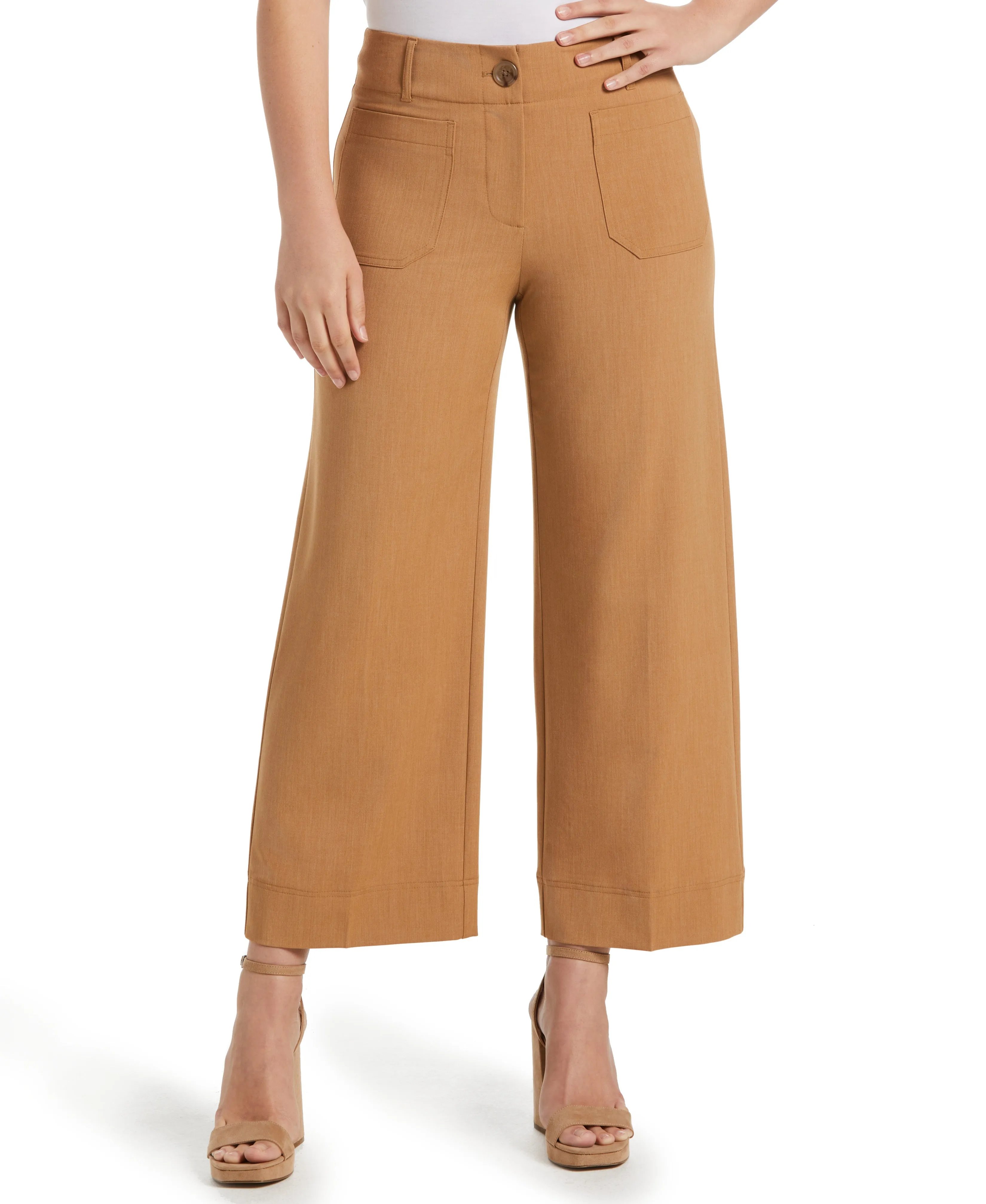 Classic Fit Cropped Column Gabardine Ankle Pant