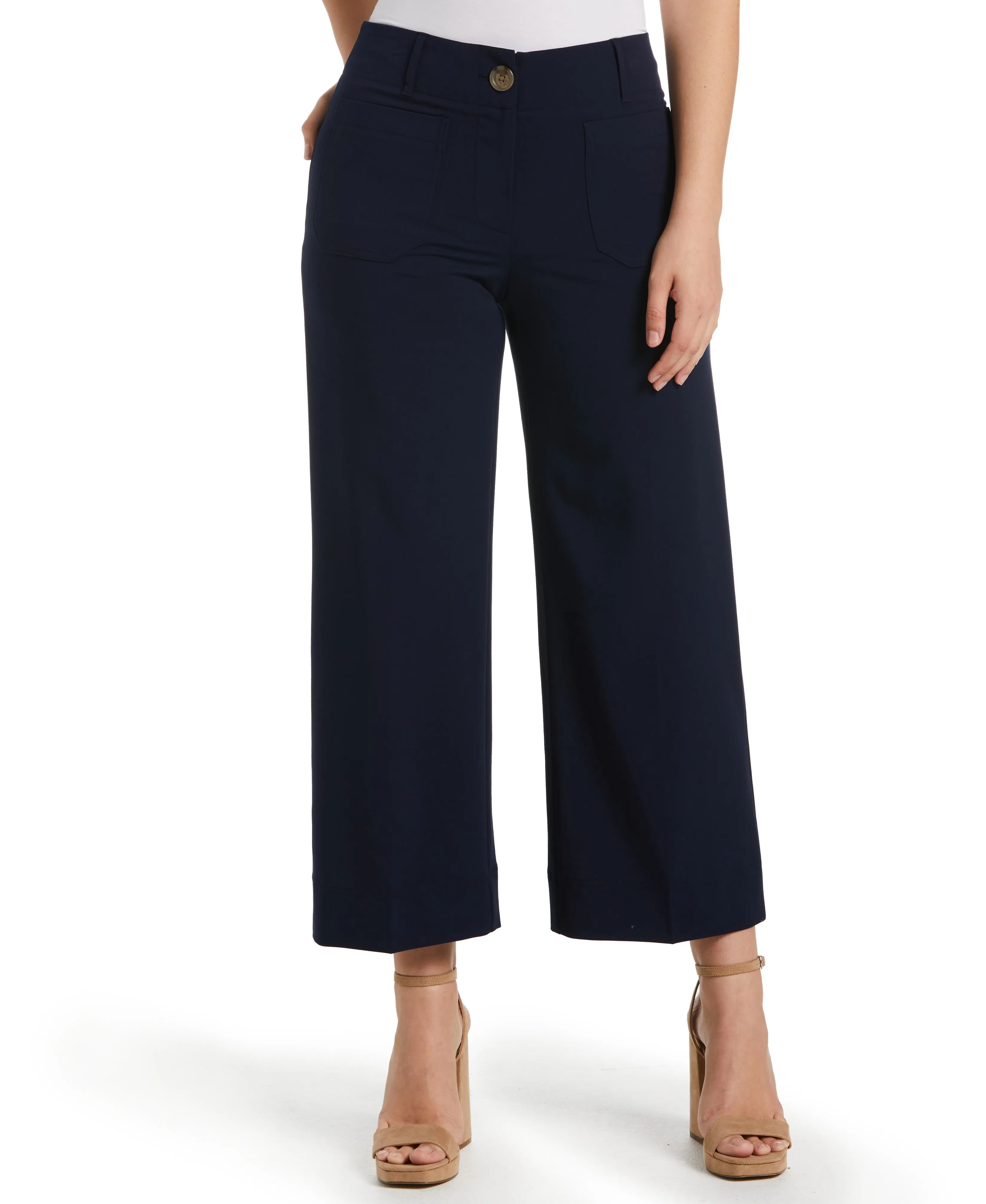 Classic Fit Cropped Column Gabardine Ankle Pant