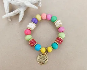 Colorful Paw Charm Bracelet