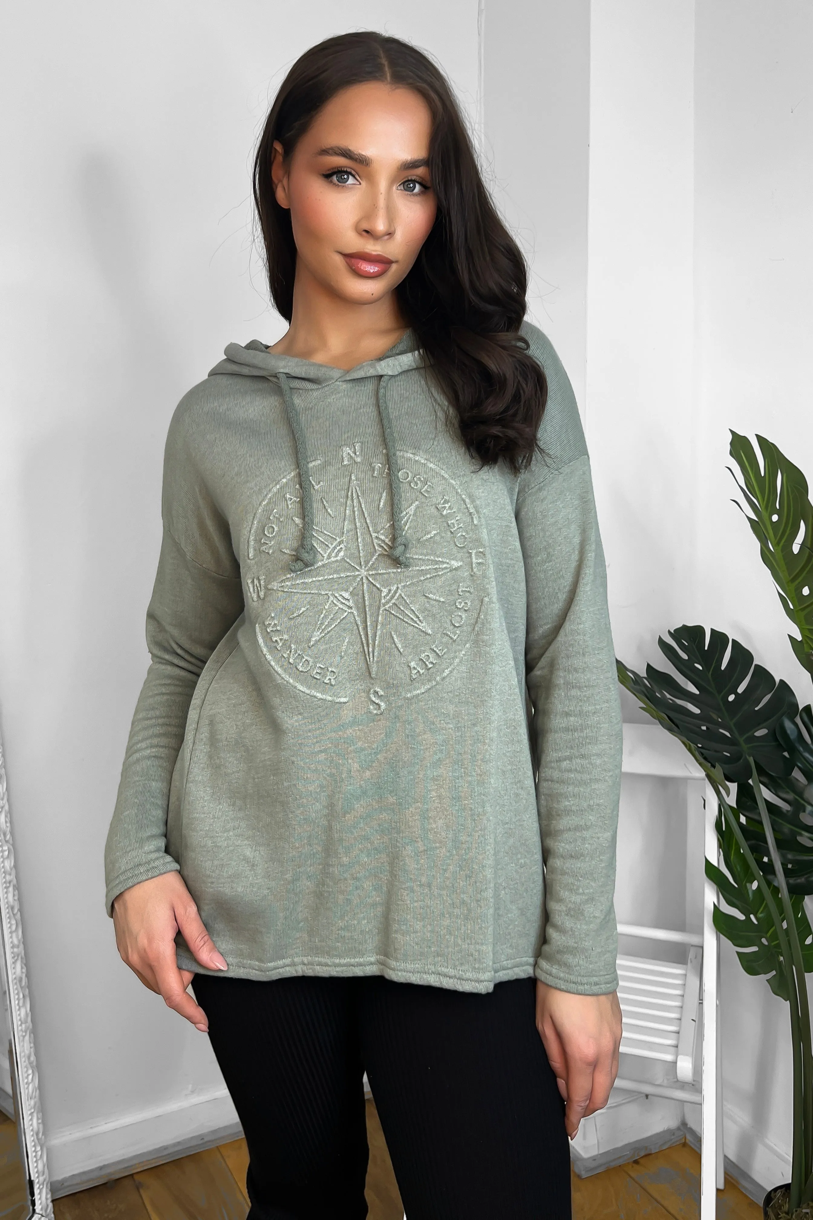 Cotton Blend Embossed Design Hoodie