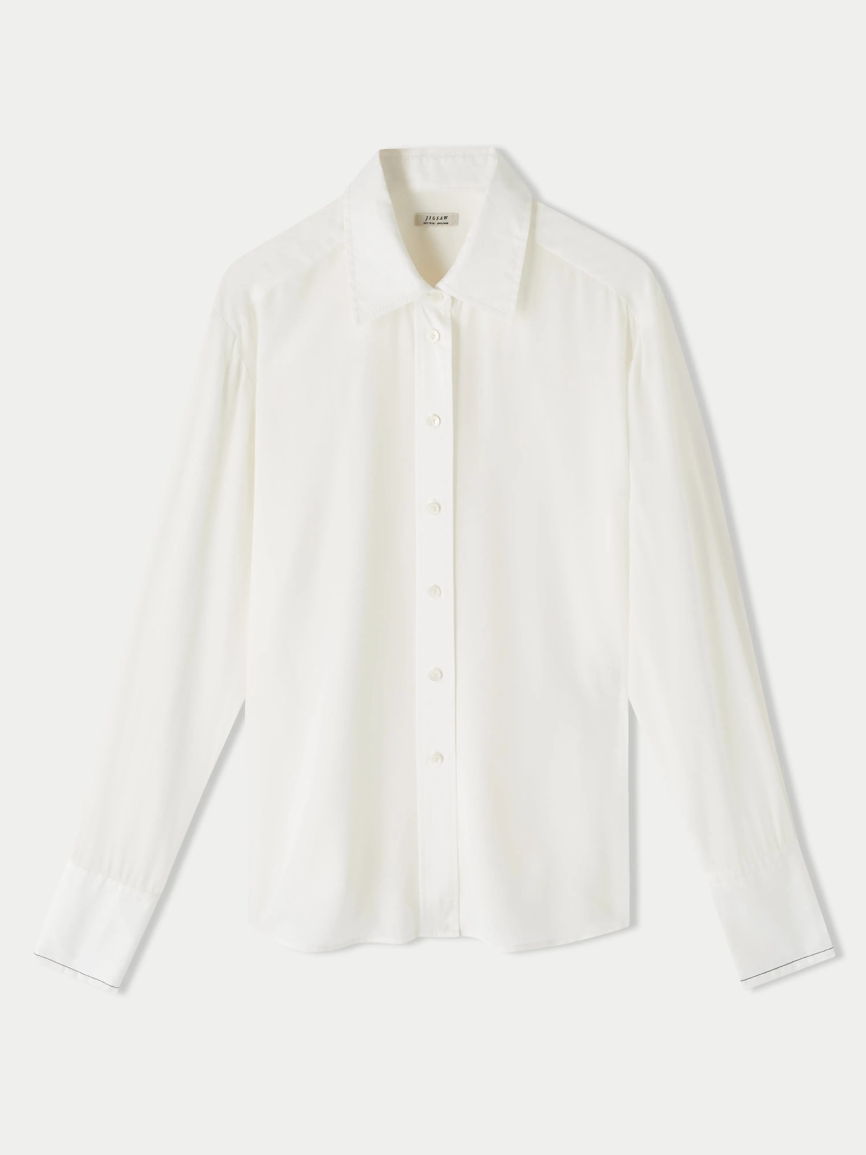 Cotton Cuff Silk Shirt | Ivory