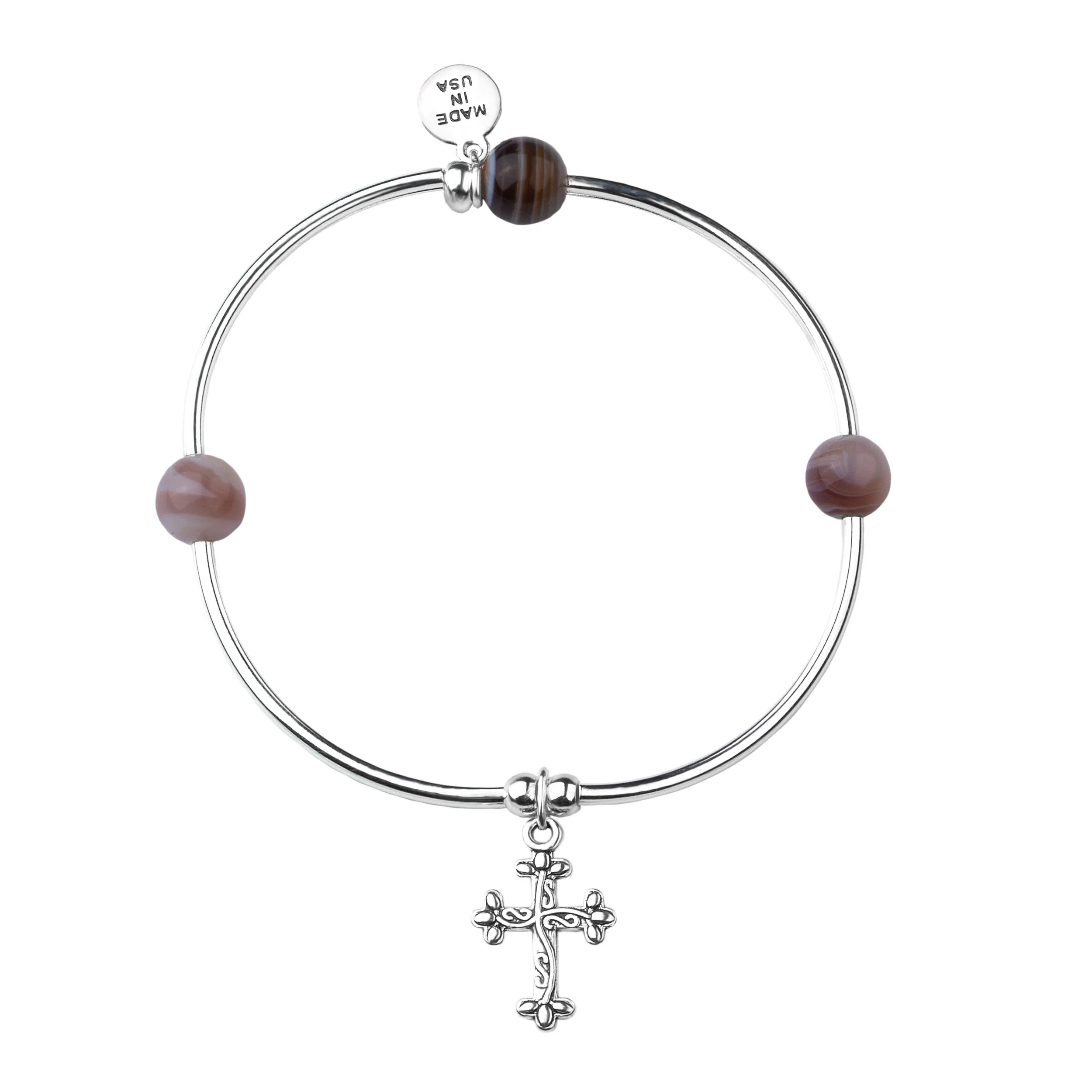 Cross | Soft Bangle Charm Bracelet | Botswana