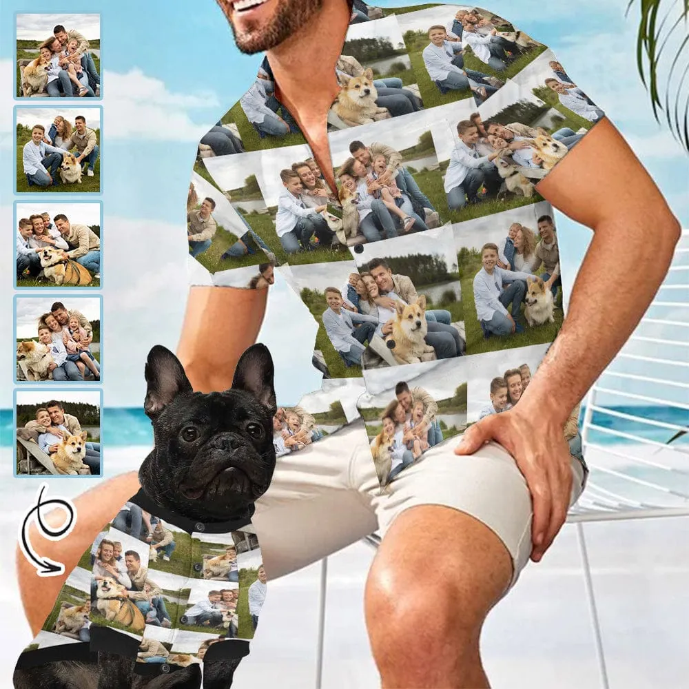 Custom Photo Family Matching Dog and Owner Hawaiian Shirts Custom Pet Shirt Dog Gift