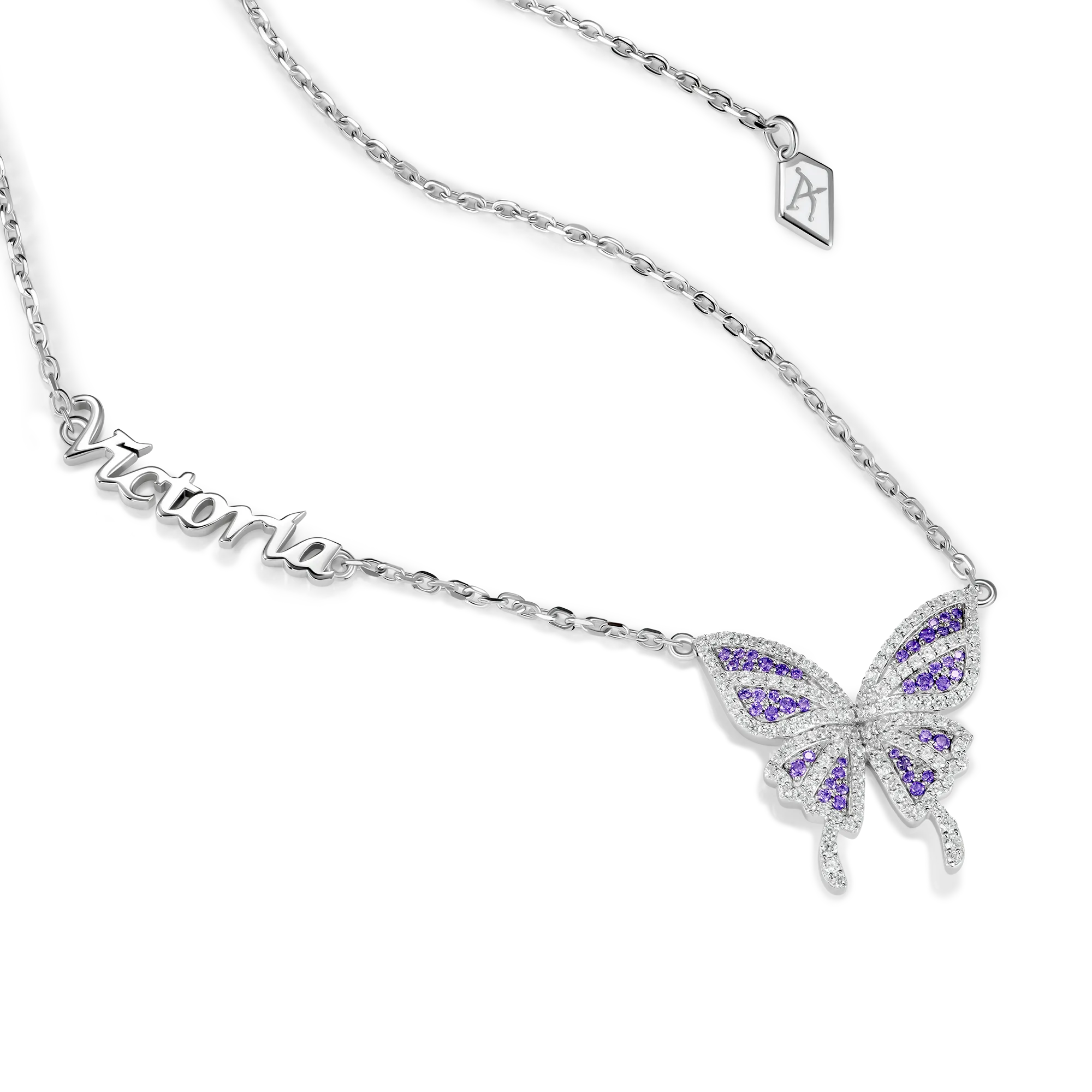 Custom Purple Butterfly Necklace