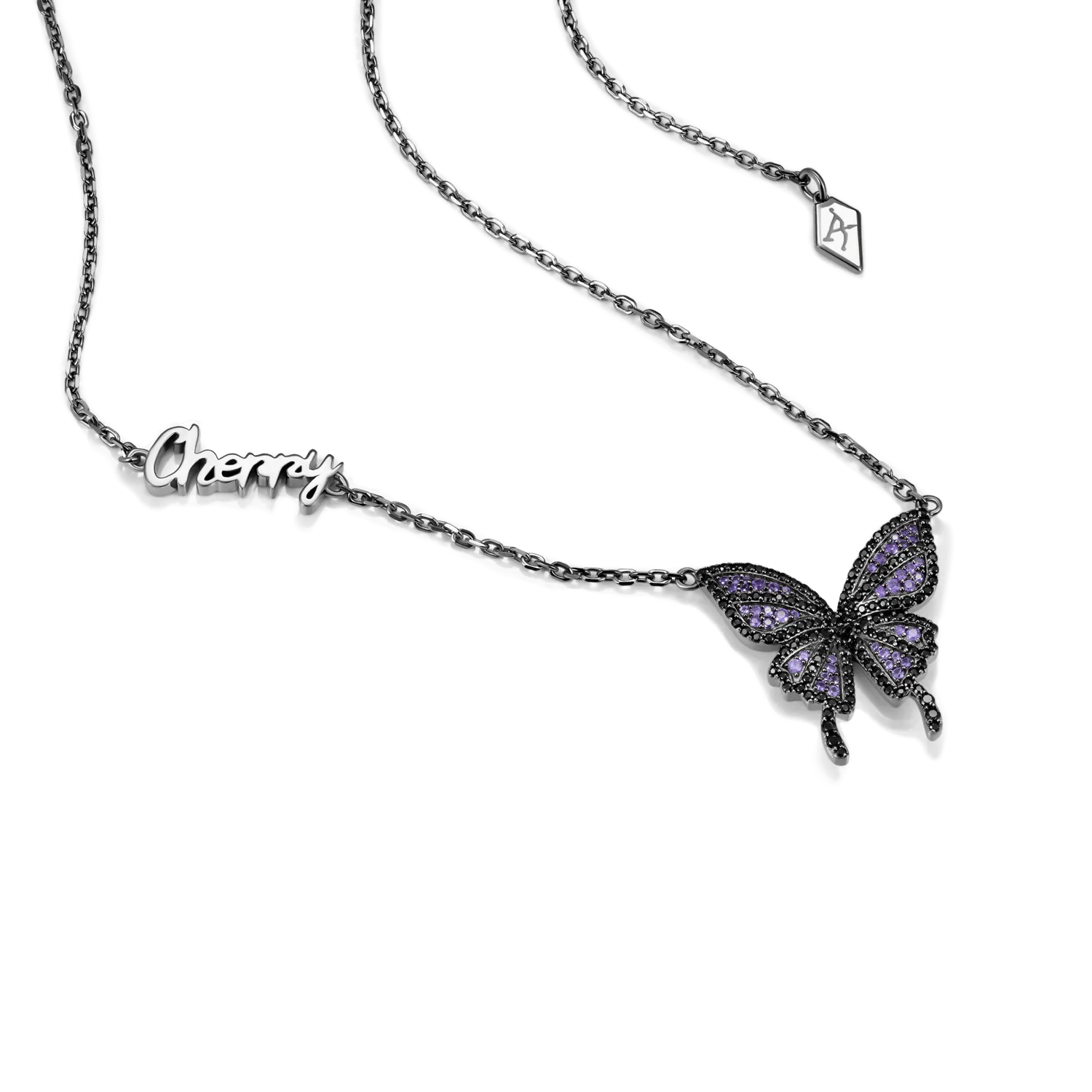 Custom Purple Butterfly Necklace