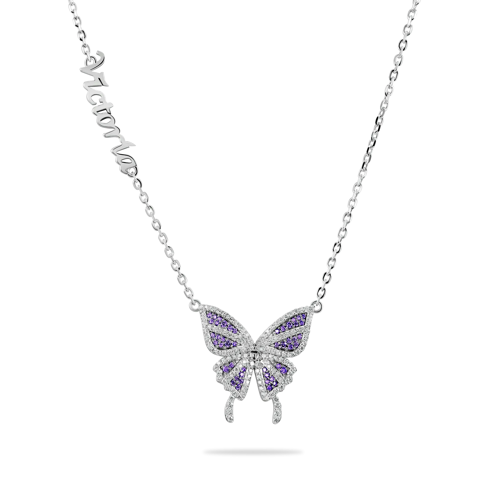 Custom Purple Butterfly Necklace