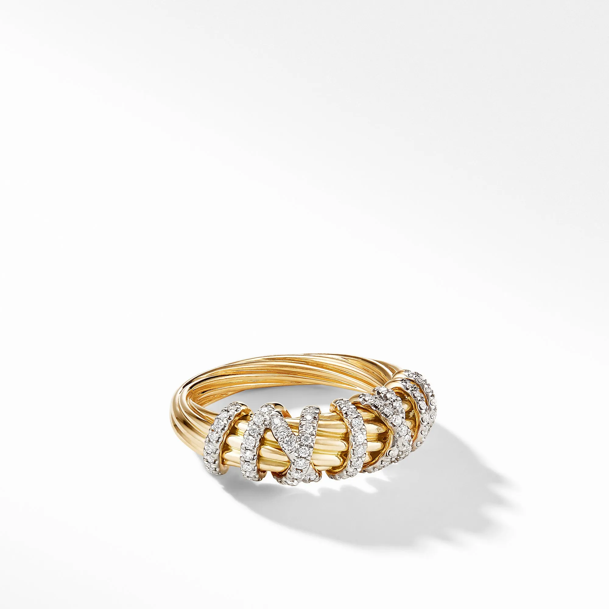 David Yurman Helena Small Ring with 18K Yellow Gold and Diamonds