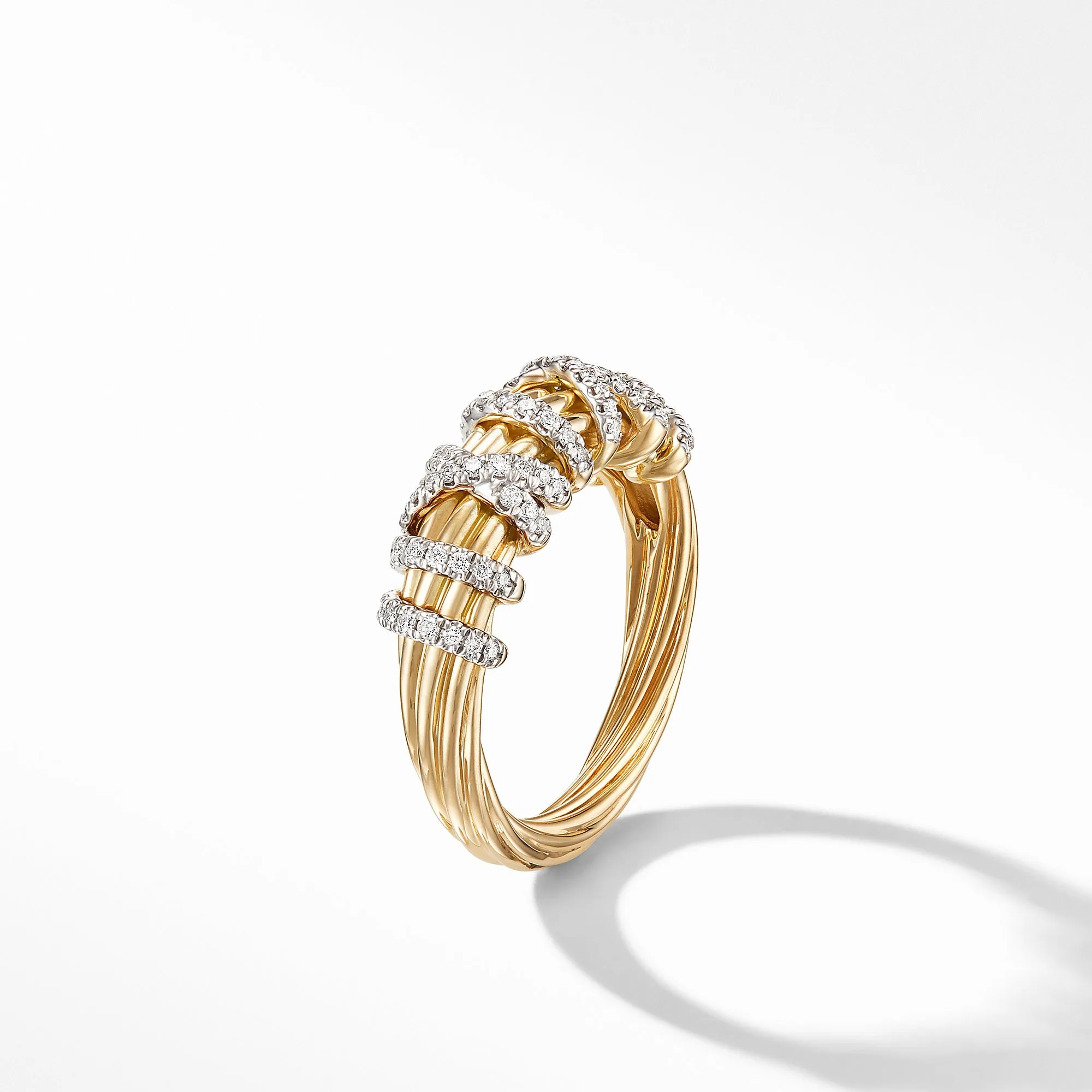 David Yurman Helena Small Ring with 18K Yellow Gold and Diamonds