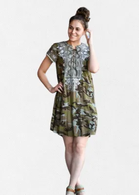 Defender Camouflage Print Dress