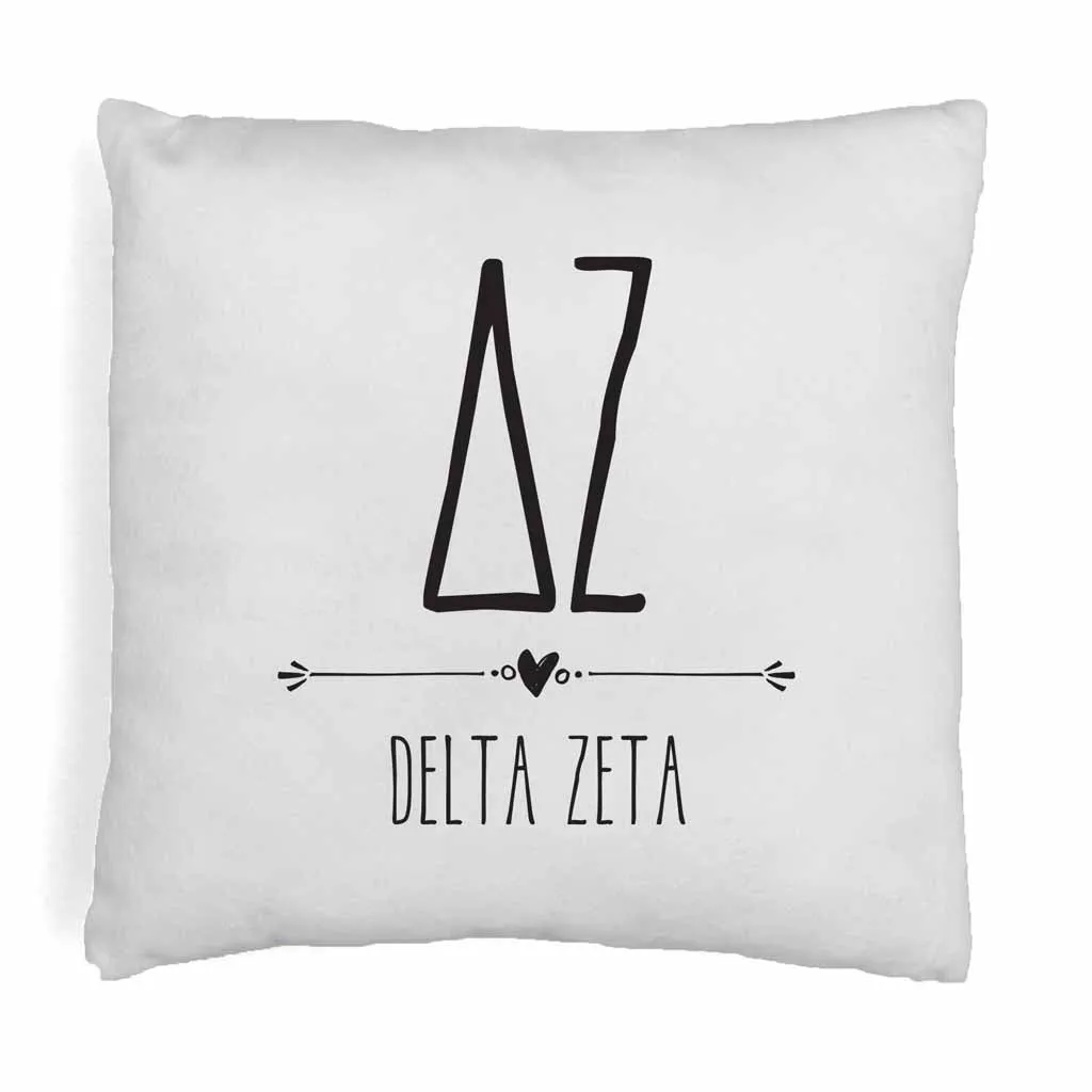 Delta Zeta Greek Boho Sorority Throw Pillow Cover for Dorm or Apartment