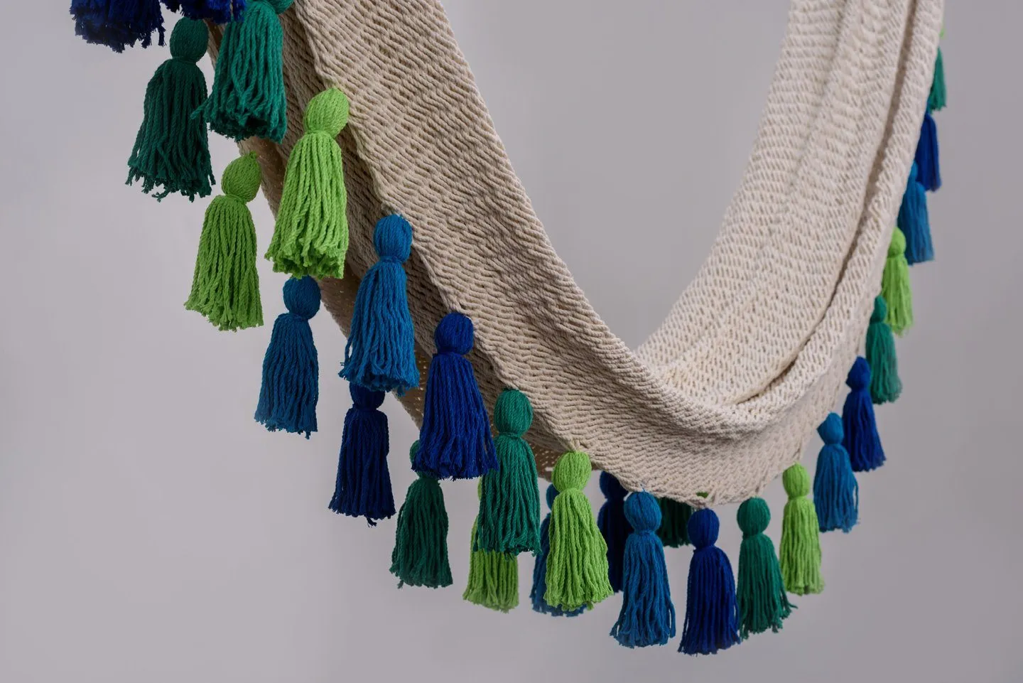 Deluxe Natural Cotton Hammock With Rainforest Inspired Tassels