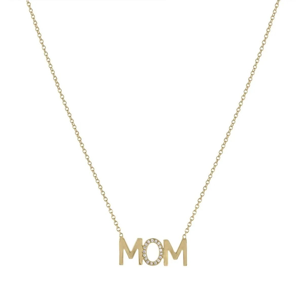 Diamond Accent Nameplate Necklace (Custom)