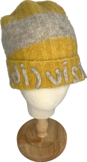 (di)vision Yellow Striped Logo Beanie Hat One Size