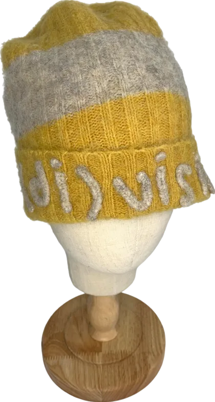 (di)vision Yellow Striped Logo Beanie Hat One Size