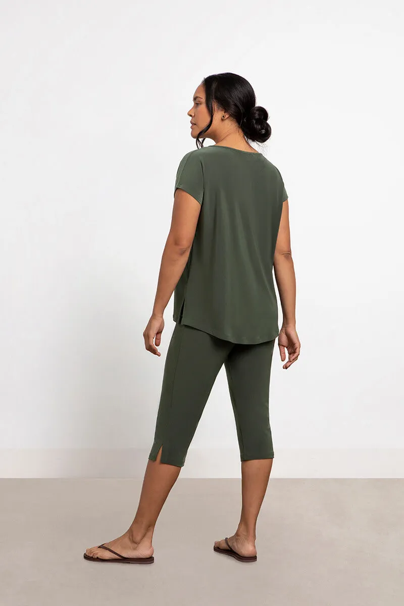 Dolman Pocket Top | Melange Olive