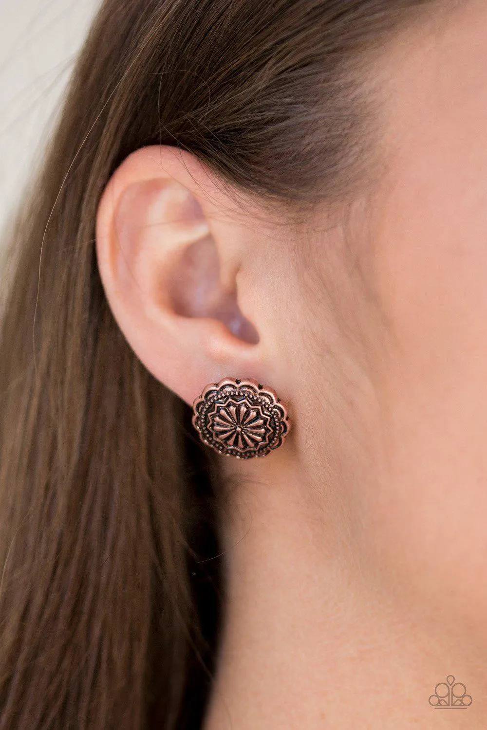 Durango Desert Copper Post Earrings - Paparazzi Accessories