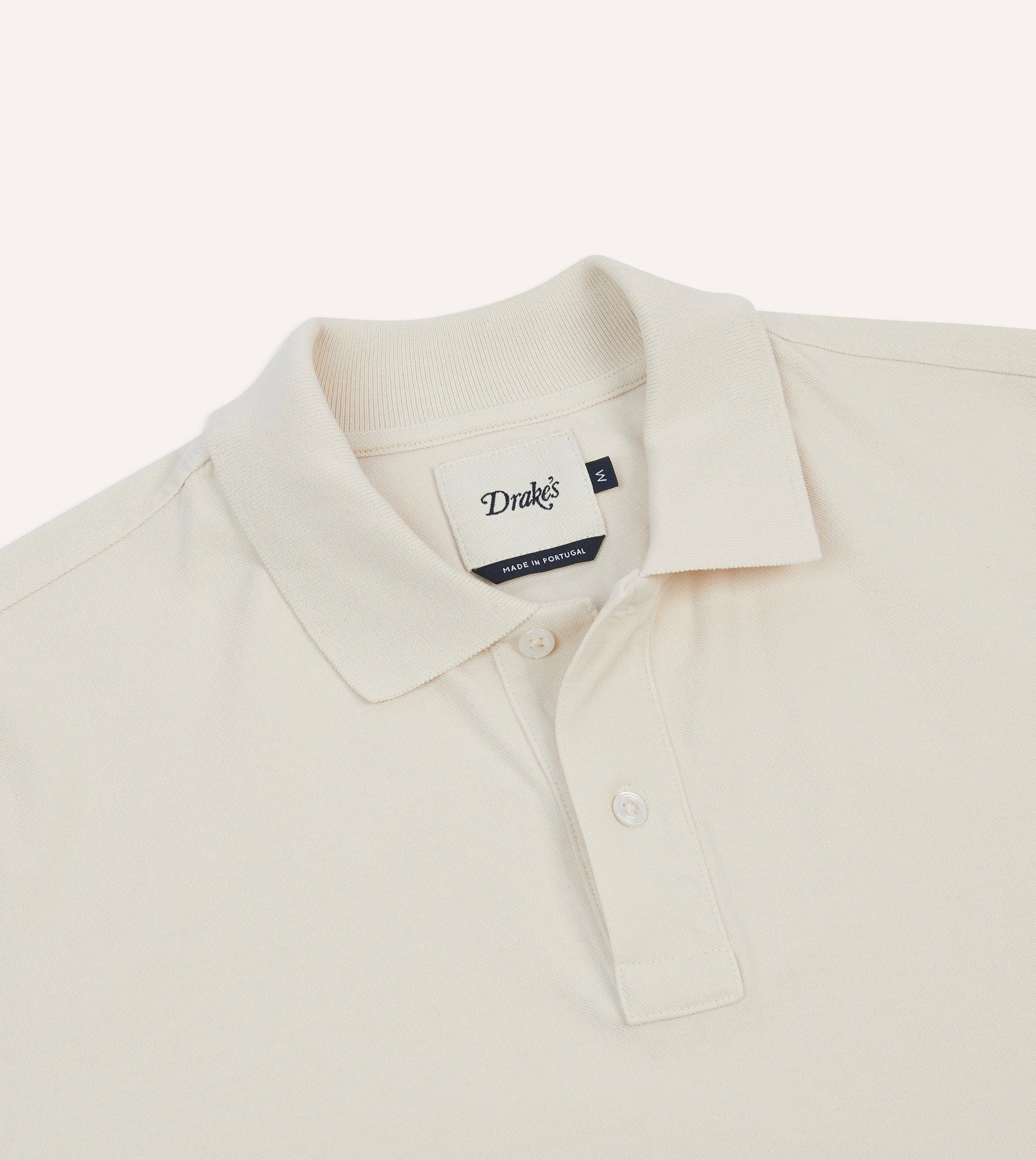 Ecru Piqué Cotton Polo Shirt