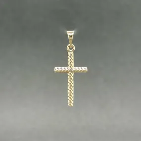 Estate 14K Y Gold 24.30mm Cable Cross Pendant