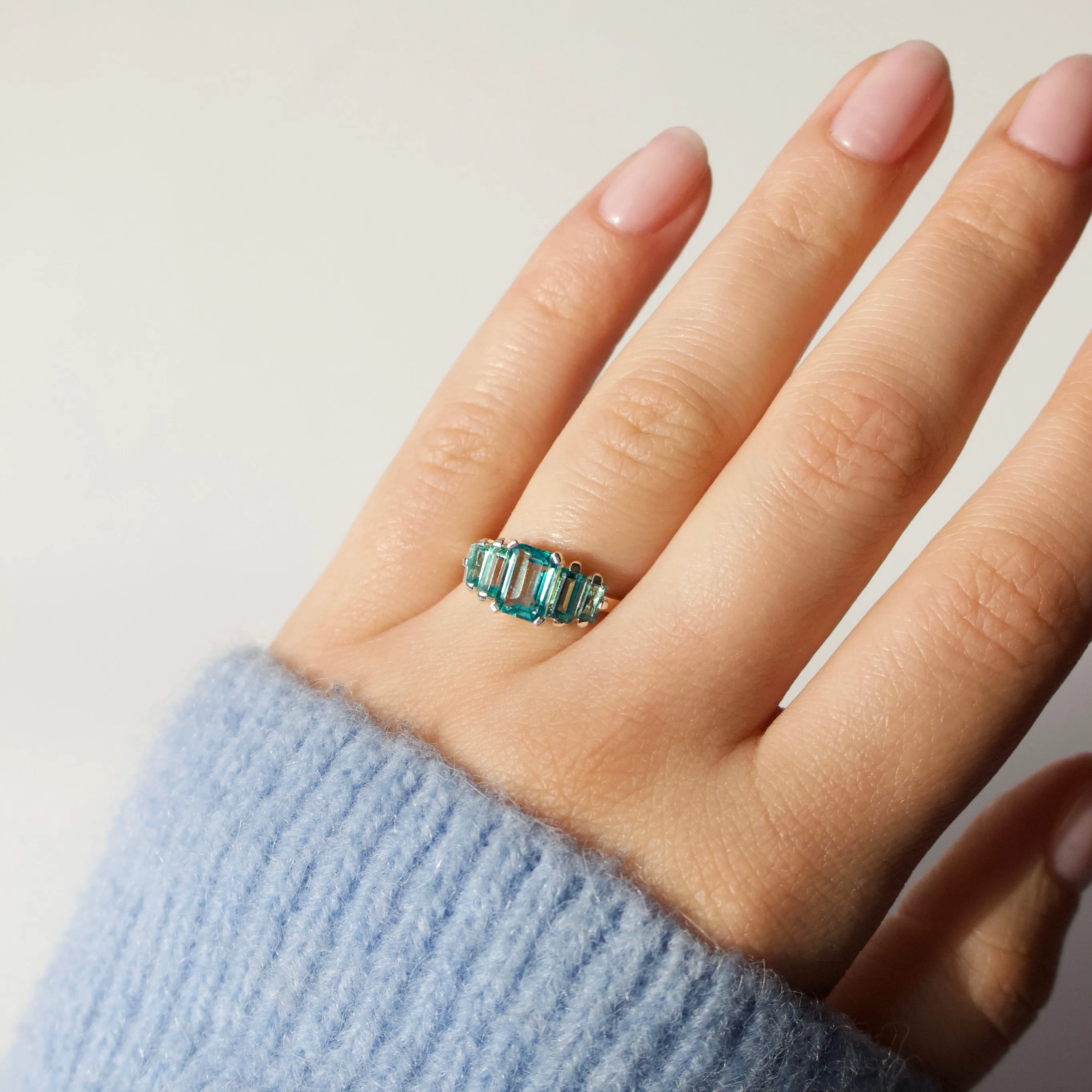 Fern Green Topaz Deco Ring