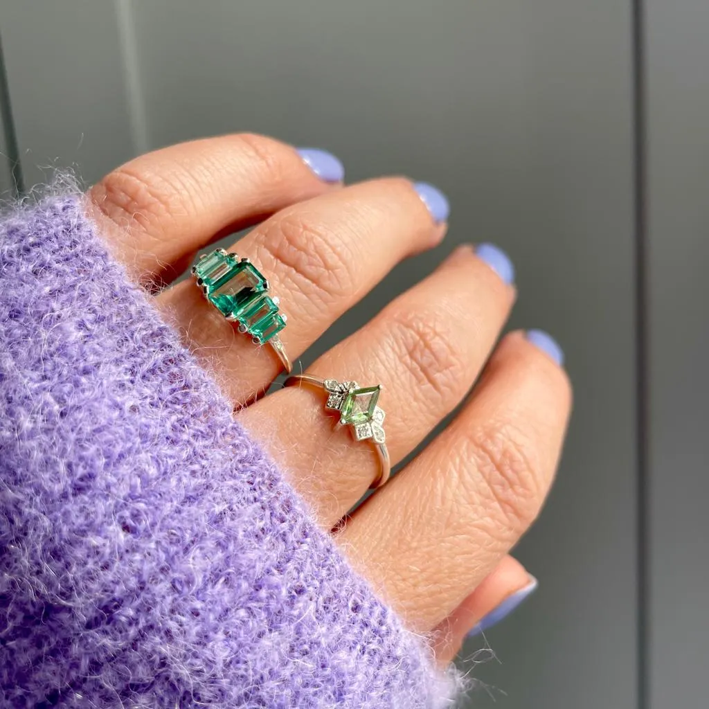 Fern Green Topaz Deco Ring