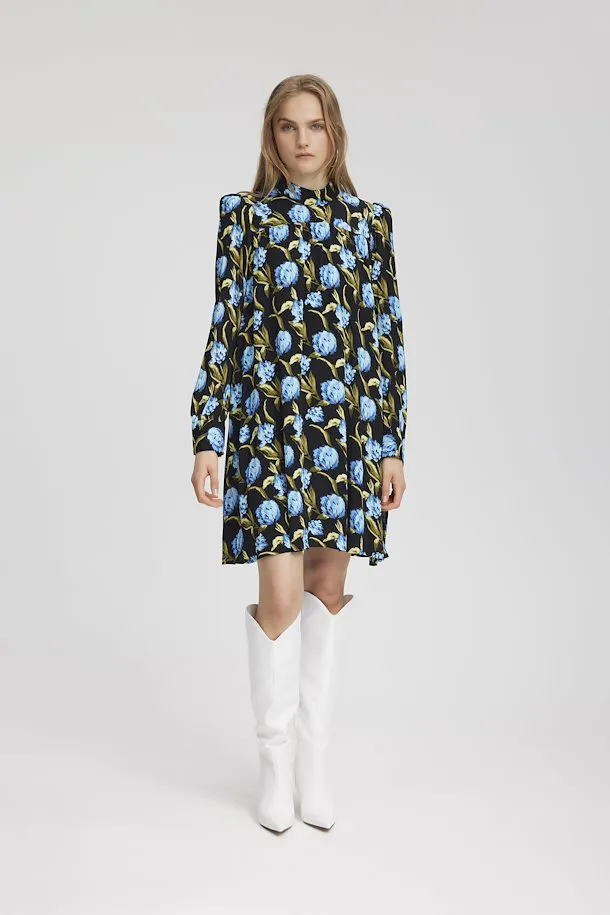 GESTUZ Blue Flower Short Dress