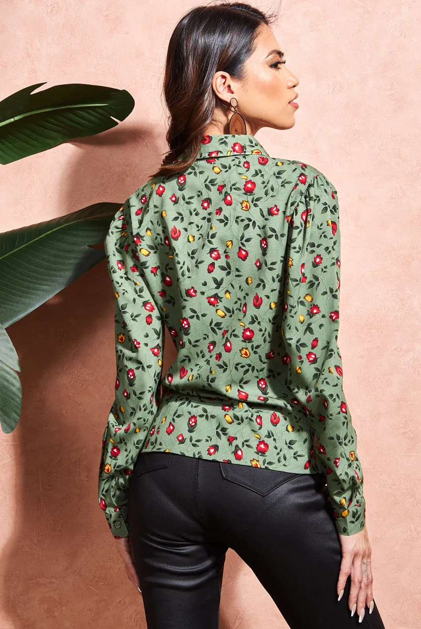 Goddiva Floral Print Shirt