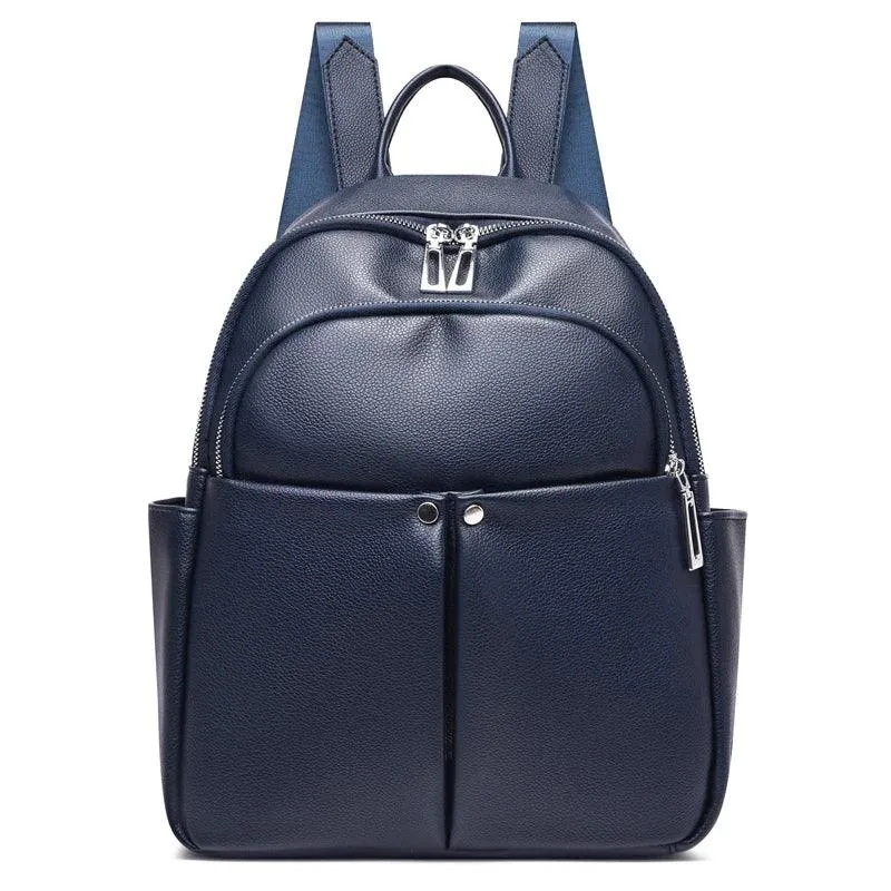 GZ259 Leather Cool Backpack - Soft Large Capacity School Bags for Teenage Girls