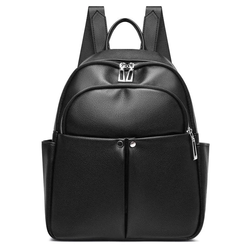 GZ259 Leather Cool Backpack - Soft Large Capacity School Bags for Teenage Girls