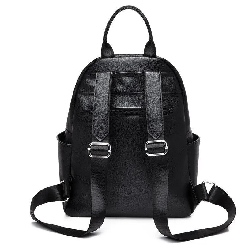 GZ259 Leather Cool Backpack - Soft Large Capacity School Bags for Teenage Girls