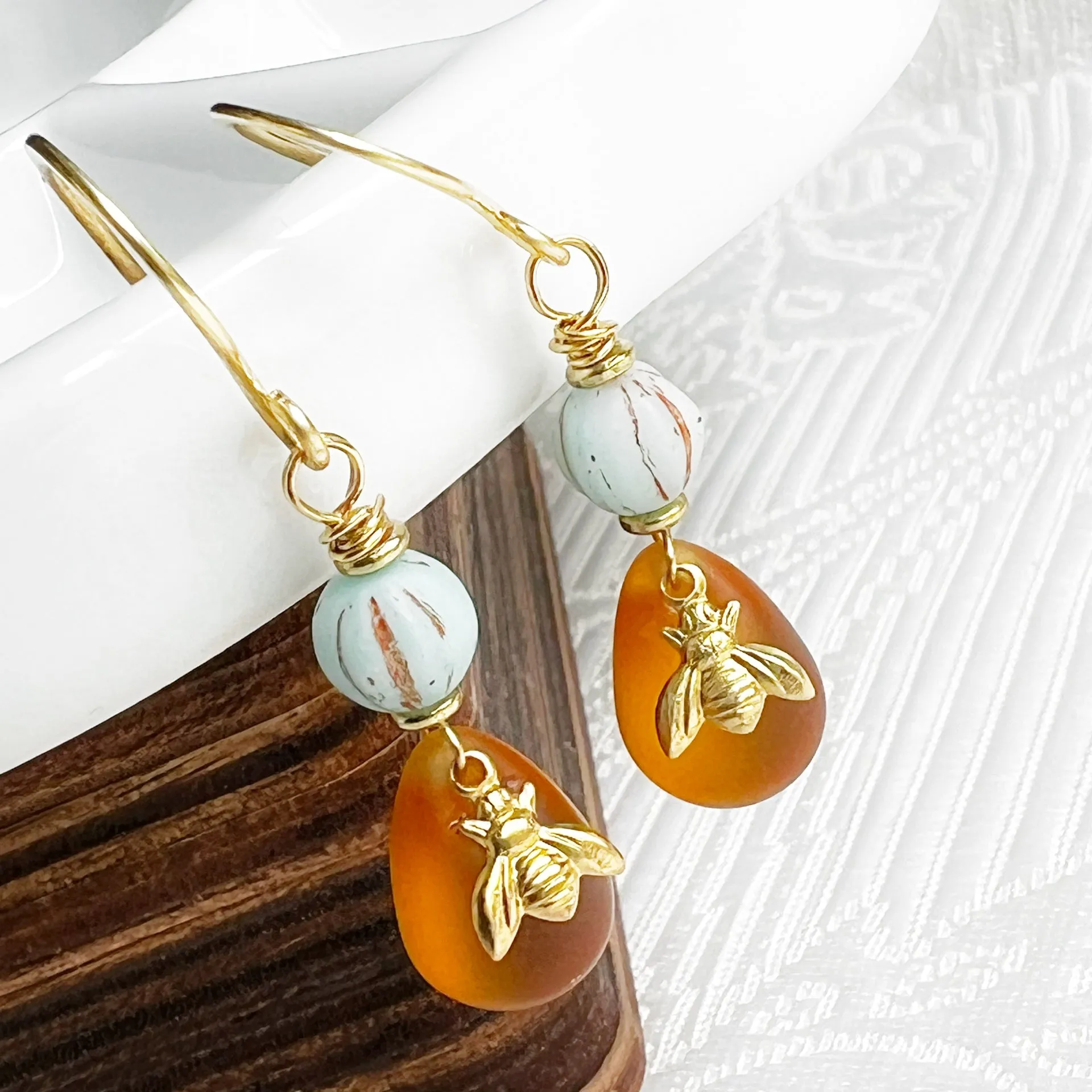 HoneyBead - Don't Worry Bee Happy Earrings