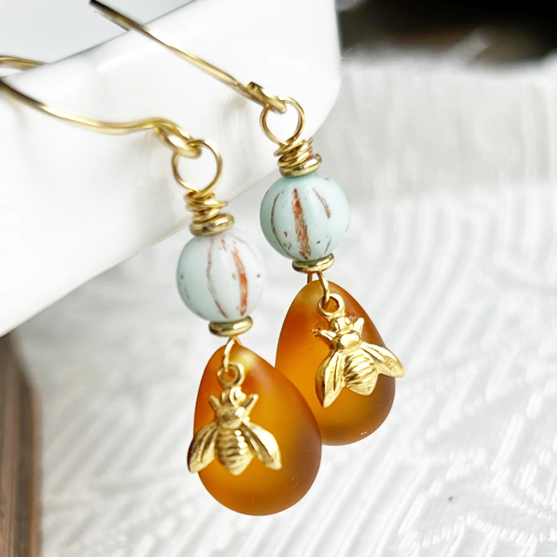 HoneyBead - Don't Worry Bee Happy Earrings