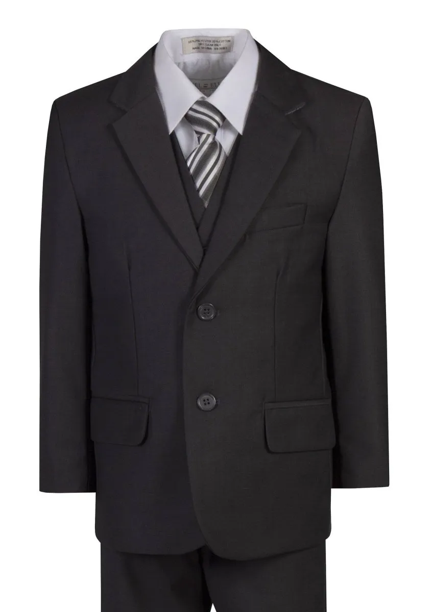 Husky Boys 6 Piece 2 Button Suit with Neck Tie and Pocket Square