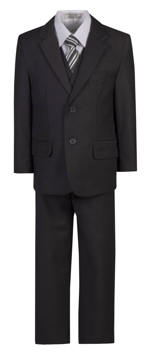 Husky Boys 6 Piece 2 Button Suit with Neck Tie and Pocket Square