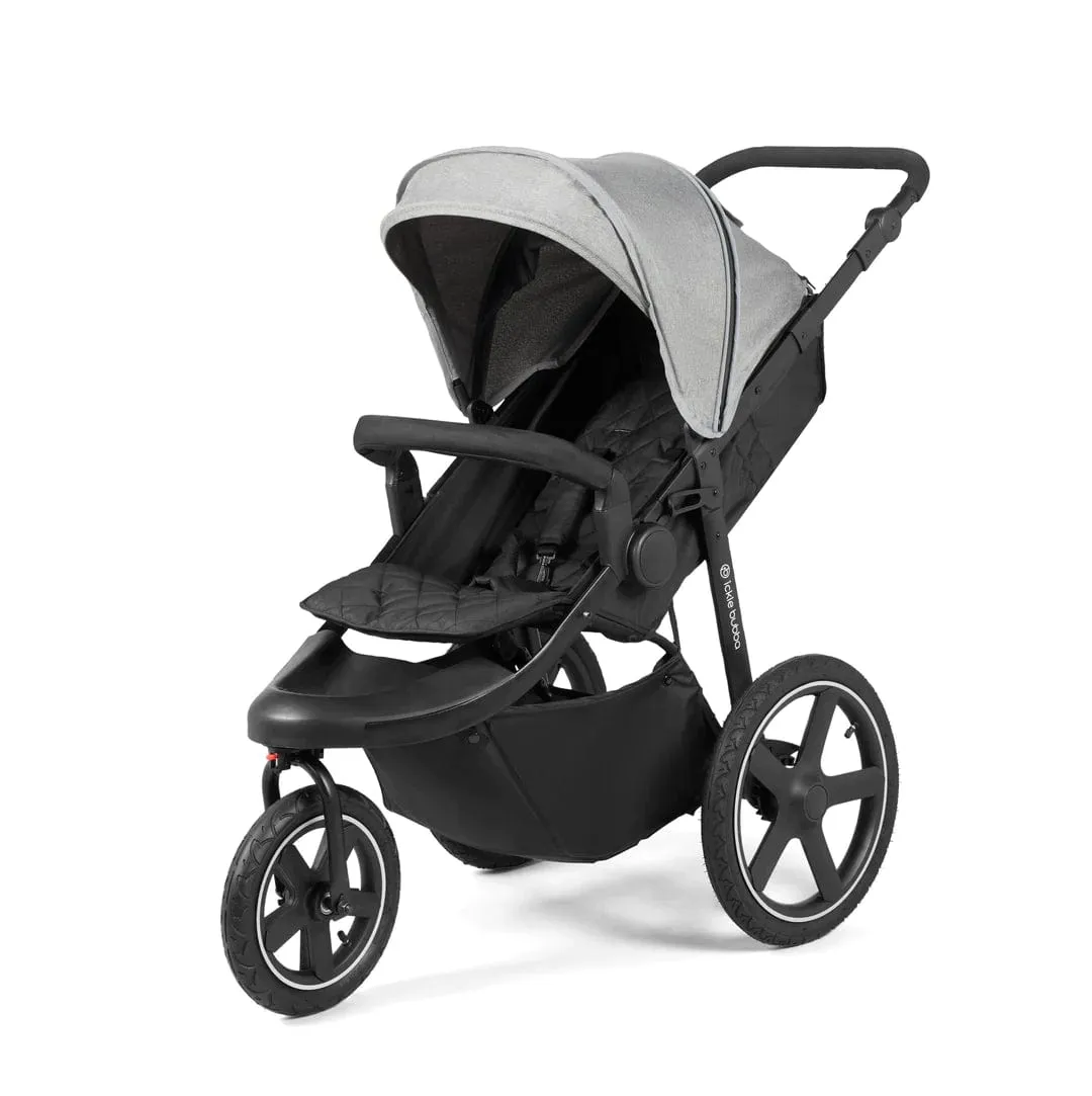 Ickle Bubba Venus Max Jogger Stroller I-Size Travel System with Isofix Base - Black / Space Grey / Black