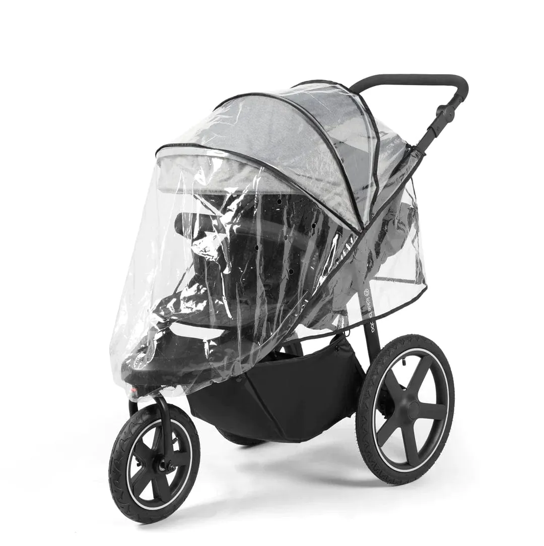 Ickle Bubba Venus Max Jogger Stroller I-Size Travel System with Isofix Base - Black / Space Grey / Black