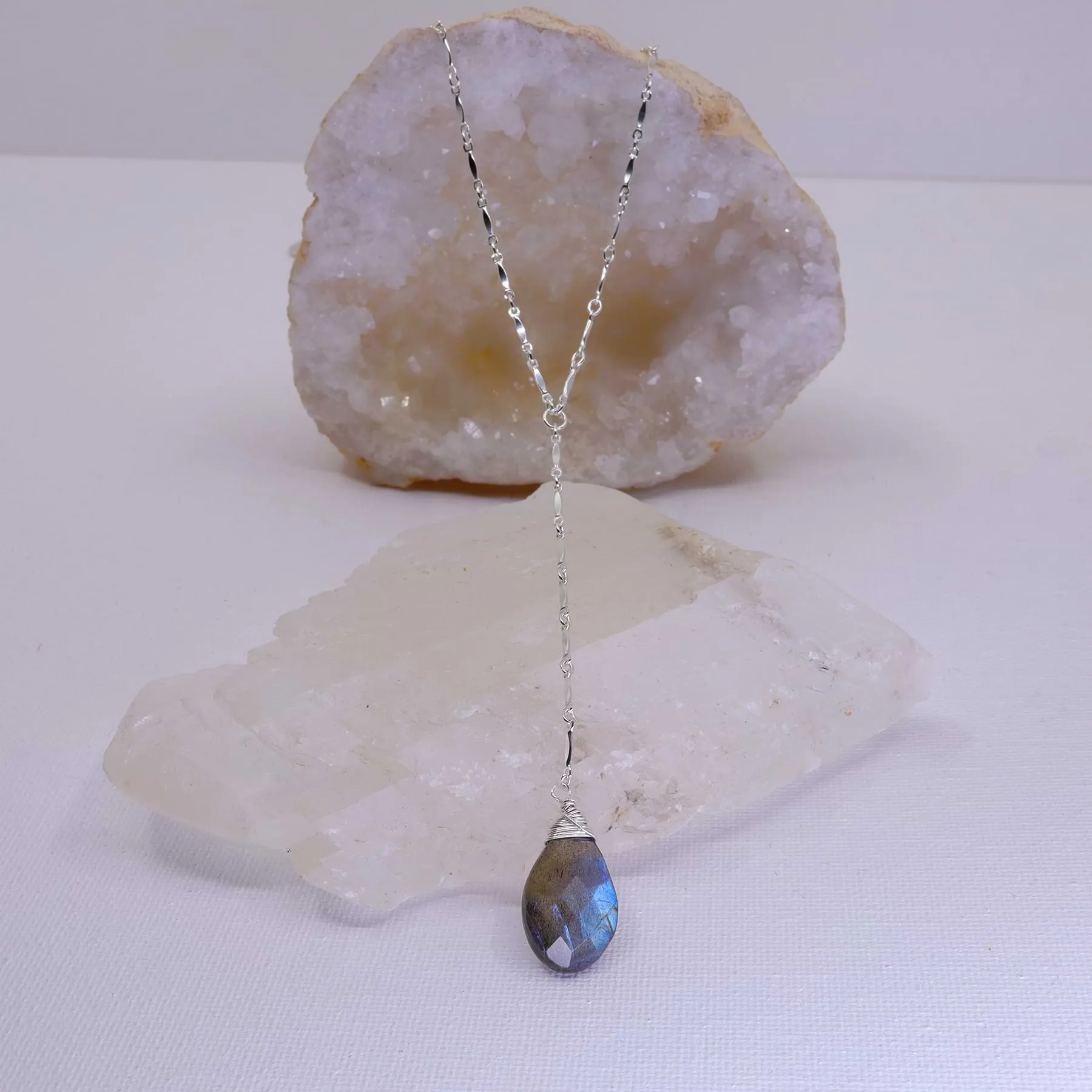 Jenner - Labradorite Drop Sterling Silver Necklace