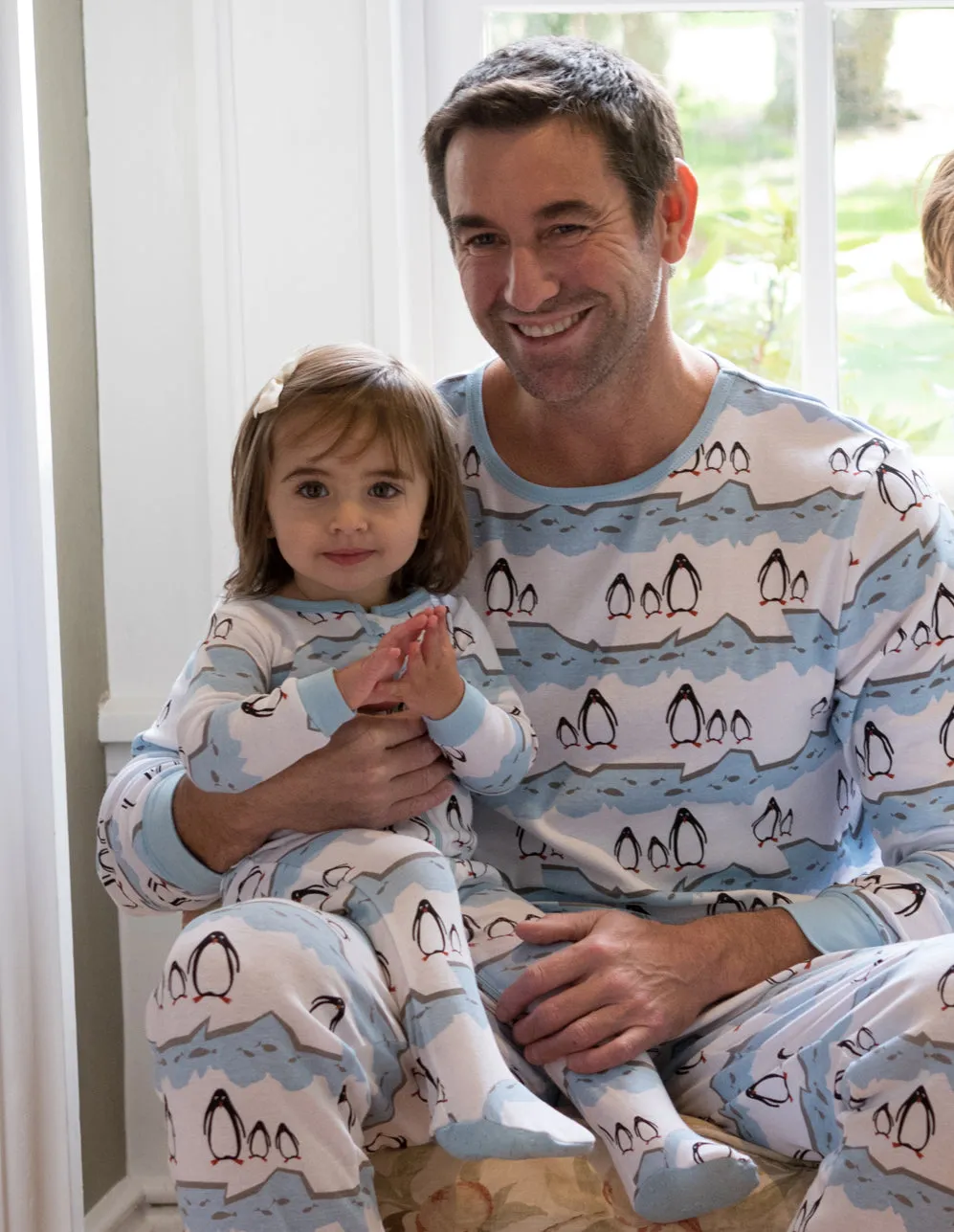 Kid's Footed Penguin Cotton Pajamas