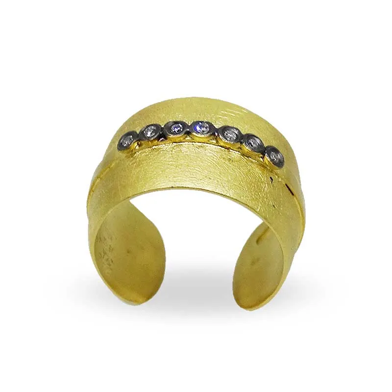 Kurtulan Gold and Diamond Streak Ring