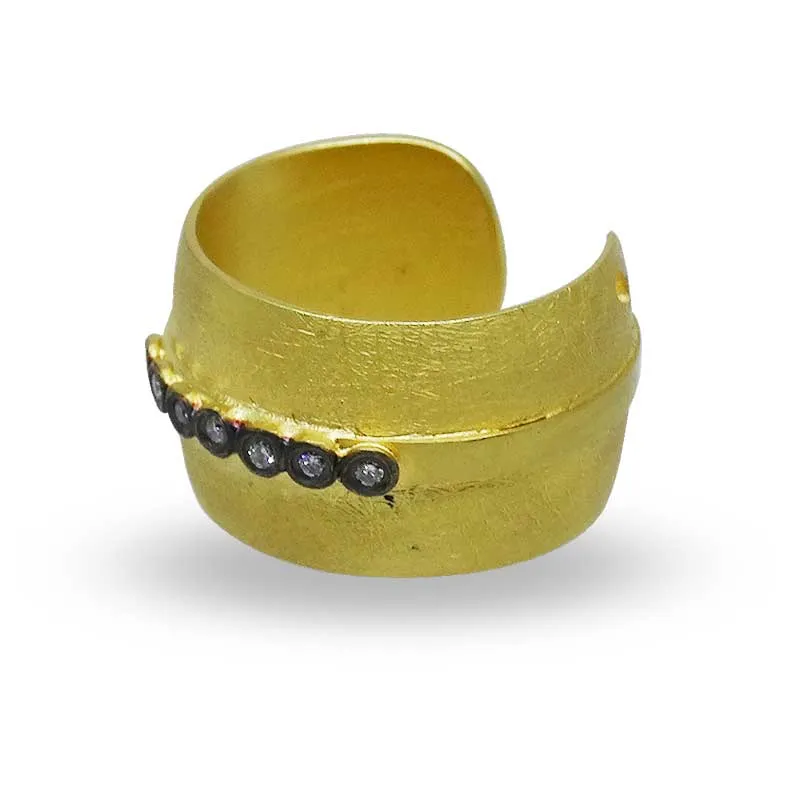 Kurtulan Gold and Diamond Streak Ring