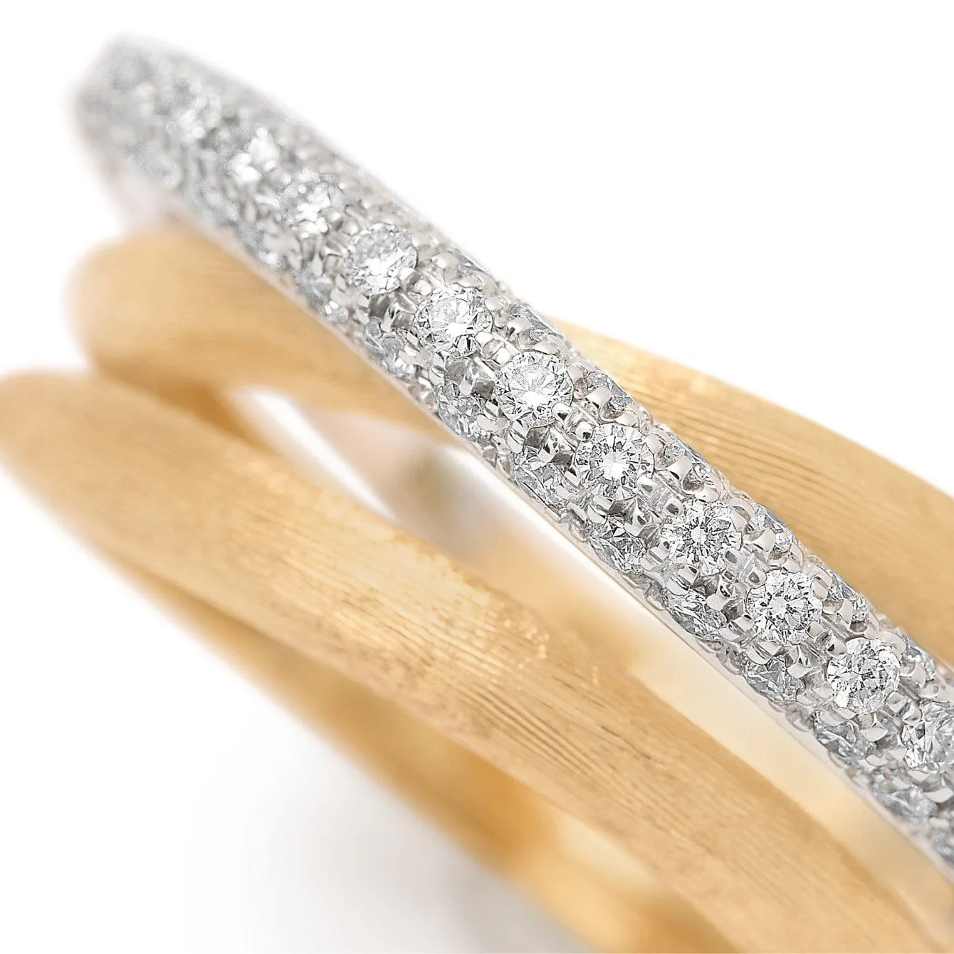 Marco Bicego 18K Yellow & White Gold Single Row Diamond Ring