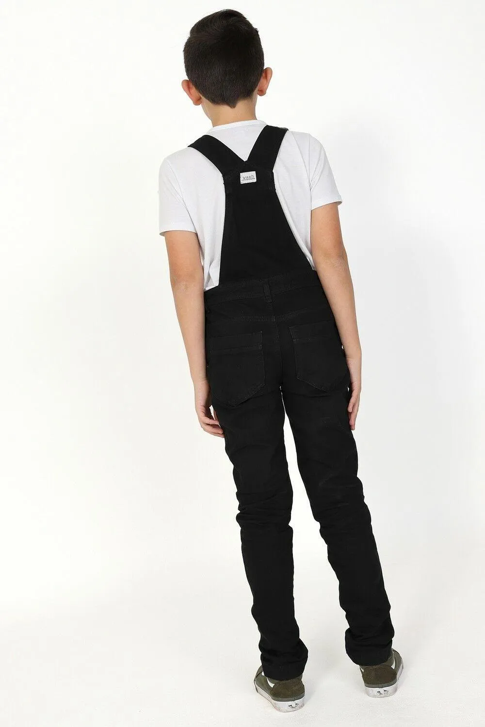 MATTHEW Slim Leg Bib Overalls for Boys - Black