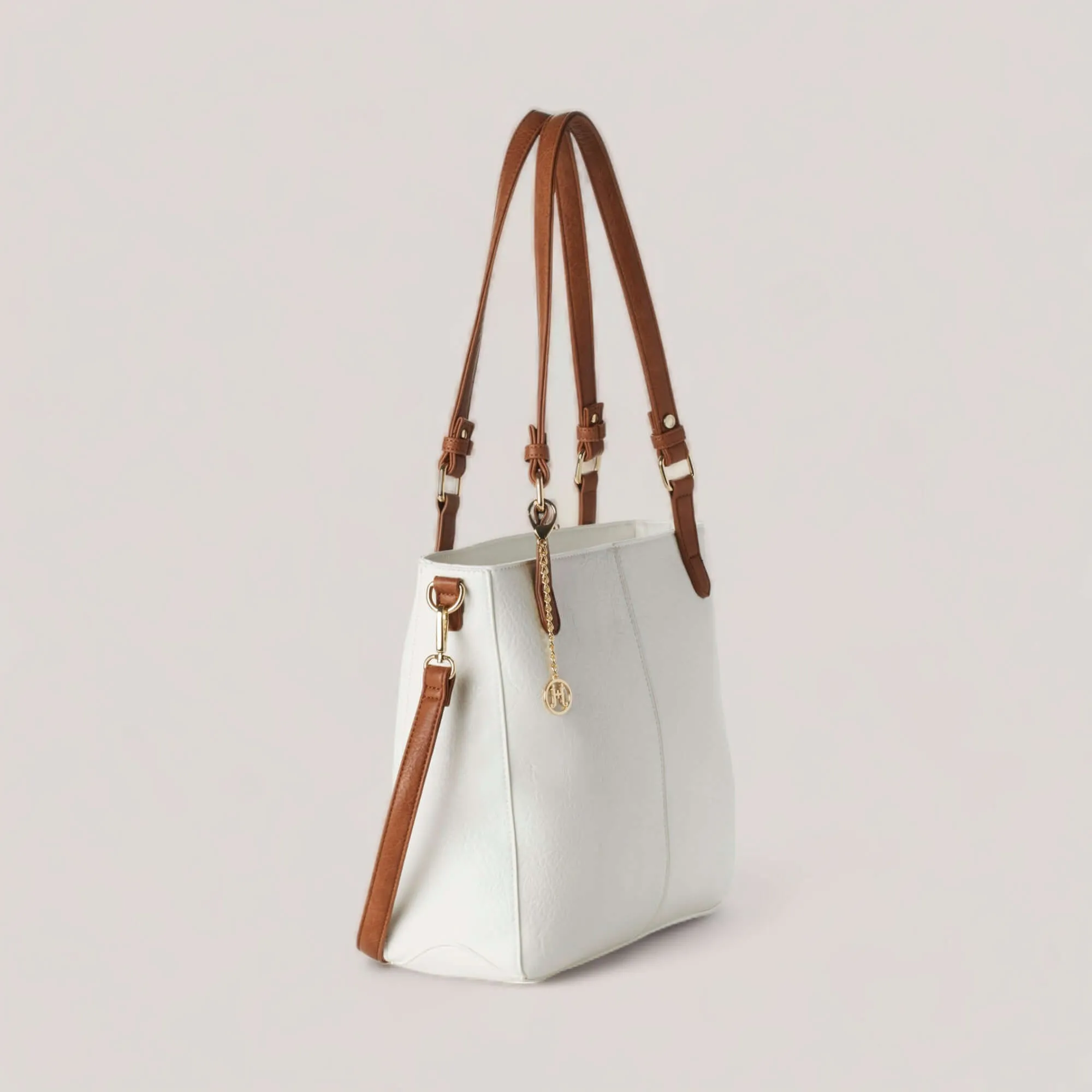 MENA | White-Camel Classic Tote