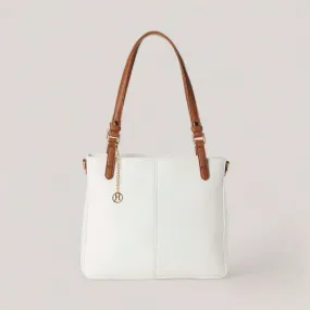 MENA | White-Camel Classic Tote