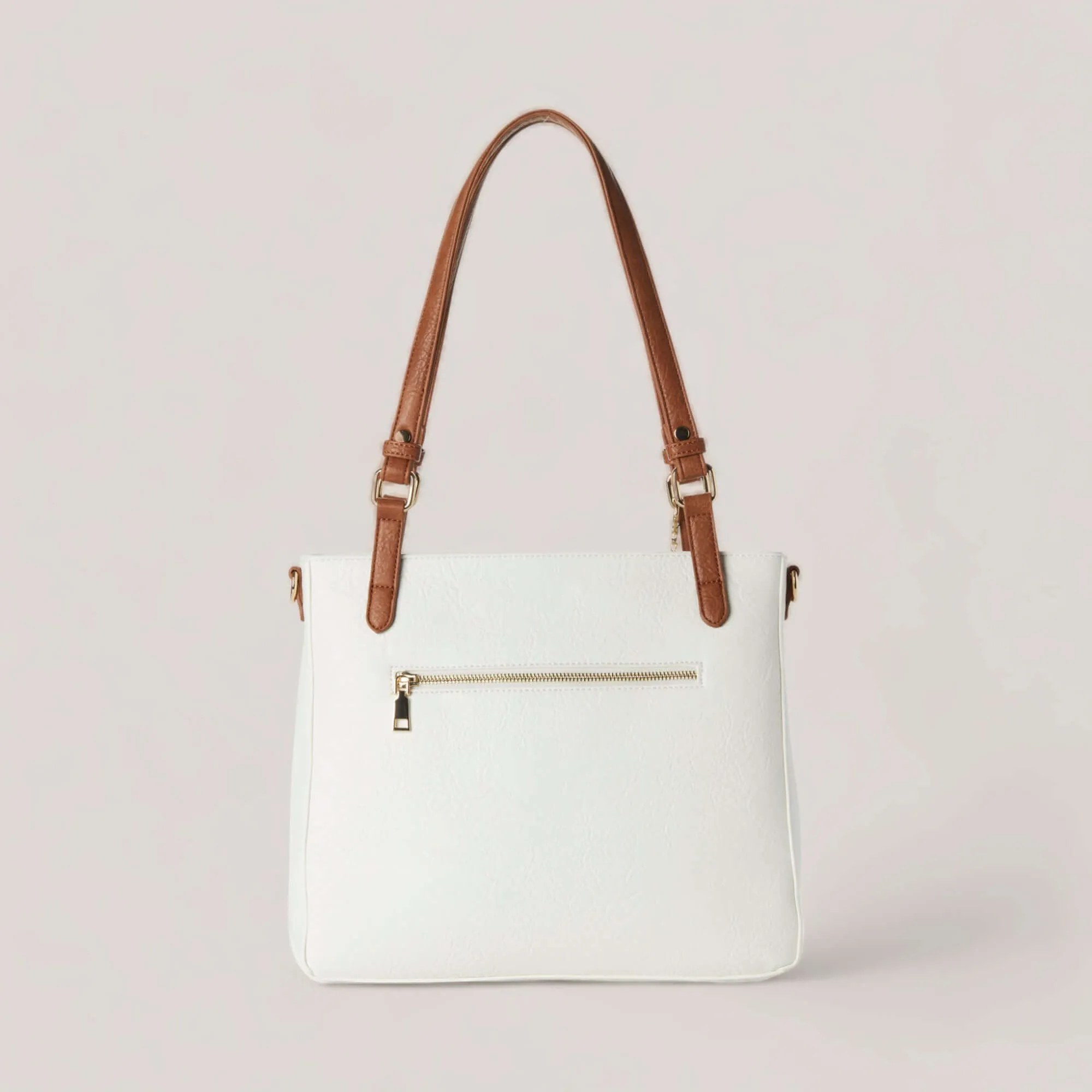 MENA | White-Camel Classic Tote